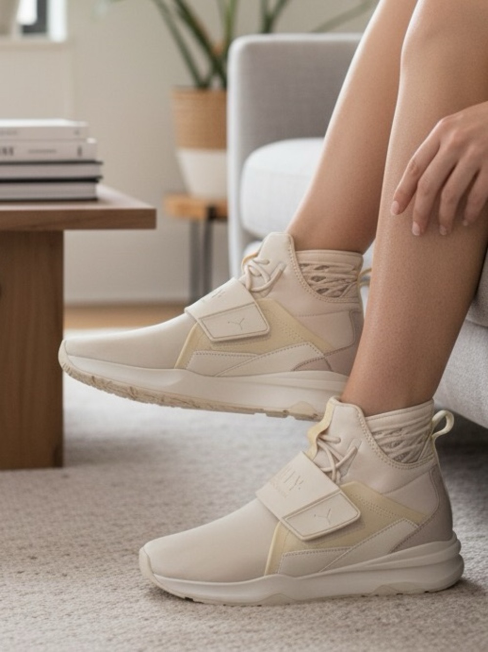 Fenty x PUMA Trainer Mid 'Whisper White' Rihanna Collection, Women's Size 5.5